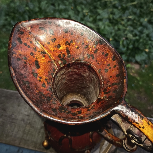 Brick Red Tall Brass Scroll Ornate Pitcher Style Vase NWT Carolyn Kinder… - Picture 9 of 12